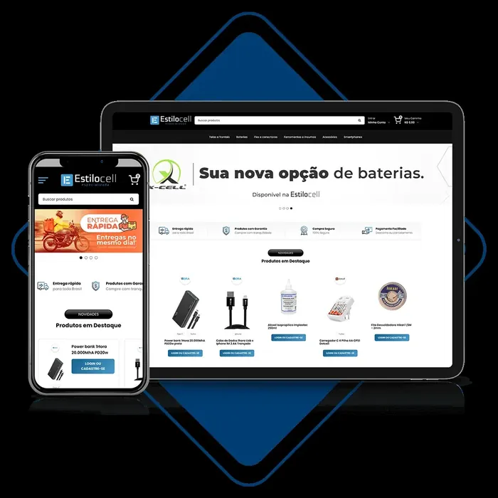 Tela do projeto da Estilocell
